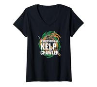 Donna Spearfishing Professional Kelp Crawler Diver Spearo Maglietta con Collo a V