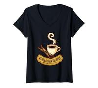 Donna Specialità per intenditori di caffè Artigianale riserva di baccelli alla Vaniglia Maglietta con Collo a V