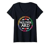 Donna SPED Educazione Speciale ARD Facilitatore IEP Assistente Insegnante Maglietta con Collo a V