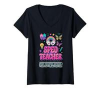 Donna SPED Teacher - Grafica per l'inclusione dell'insegnante Maglietta con Collo a V