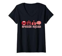 Donna Speech Squad SLP Spee Maglietta con Collo a V