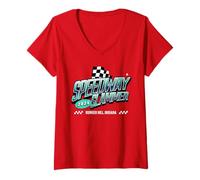 Donna Speedway Slammer - Bunker Hill, Indiana Maglietta con Collo a V