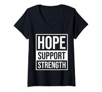 Donna Speranza. Supporto. Forza Maglietta con Collo a V