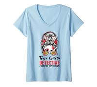 Donna Spettacolo di omicidi della Divisione del Divano di Messy Maglietta con Collo a V