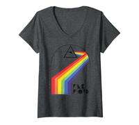 Donna Spettro Arcobaleno del Lato Oscuro della Luna dei Pink Floyd Maglietta con Collo a V