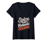 Donna Spice First Patients Seconda Zucca Spice Nurse Maglietta con Collo a V