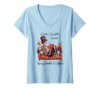 Donna Spicy Books Coffee Smutty Book Lovers Smut Love Smutt Books Maglietta con Collo a V