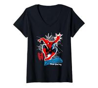 Donna Spider-Man Brand New Day Scrapbook Webs Maglietta con Collo a V