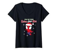 Donna Spider-Man I'm On The Extra Good List Natale Maglietta con Collo a V