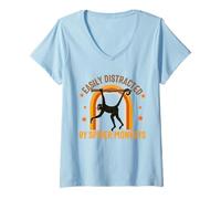 Donna Spider Monkey Amante facilmente distratto da Spider Monkey Maglietta con Collo a V