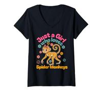 Donna Spider Monkey Lover Solo una ragazza che ama le scimmie ragno Maglietta con Collo a V
