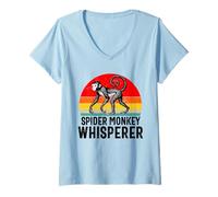 Donna Spider Monkey Whisperer Amante Divertente Uomini Donne Ragazzi Ragazze Maglietta con Collo a V