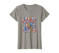 Donna Spilling The Tea, Luglio del 4 ° Patriottico USA Americana Design Maglietta