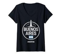 Donna Spirito di viaggio in città di Buenos Aires Argentina Maglietta con Collo a V