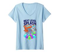 Donna Splash Fun Summer Entusiast, Umorismo sulle mongolfiere Maglietta con Collo a V