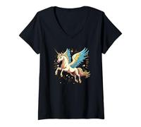 Donna Splendido costume da Pegaso che scivola attraverso le stelle Maglietta con Collo a V