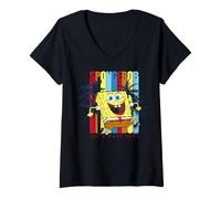 Donna Sponge Bob - Let's Have Fun Maglietta con Collo a V