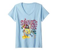 Donna Spongebob Movie (2025) A Sponge's Life Maglietta con Collo a V