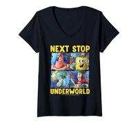 Donna Spongebob Movie (2025) Next Stop Underworld Maglietta con Collo a V