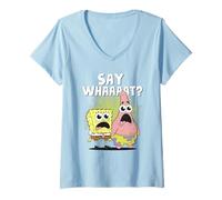 Donna Spongebob Squarepants And Patrick Say What Maglietta con Collo a V