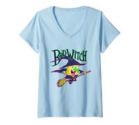 Donna Spongebob Squarepants Bad Witch Funny Maglietta con Collo a V