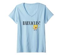 Donna Spongebob Squarepants Barnacles Maglietta con Collo a V