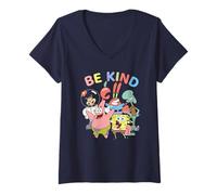 Donna Spongebob Squarepants Be Kind Bikini Bottom Crew Maglietta con Collo a V