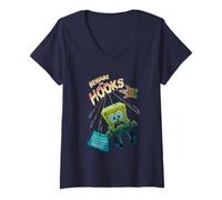 Donna Spongebob Squarepants Beware The Hooks Maglietta con Collo a V