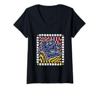 Donna Spongebob Squarepants Blue Mosaic Vintage Maglietta con Collo a V