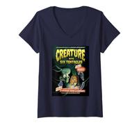 Donna Spongebob Squarepants Creature Six Tentacles Maglietta con Collo a V