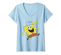 Donna Spongebob Squarepants Dare To Be Square Happy Maglietta con Collo a V