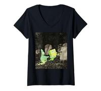Donna Spongebob Squarepants Ghost Spongebob & Patrick in Graveyard Maglietta con Collo a V