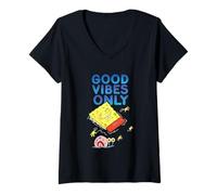 Donna Spongebob Squarepants Good Vibes Only Maglietta con Collo a V