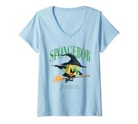 Donna Spongebob Squarepants Halloween Spongebob Witch Costume Maglietta con Collo a V