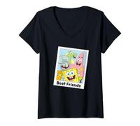 Donna Spongebob Squarepants Migliori Amici Patrick Squidward Retro Maglietta con Collo a V