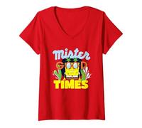 Donna Spongebob Squarepants Mister Good Times Maglietta con Collo a V