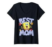 Donna Spongebob Squarepants Mother's Day Best Mom Maglietta con Collo a V