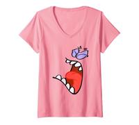 Donna Spongebob Squarepants No This Is Patrick Big Screaming Face Maglietta con Collo a V