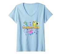 Donna Spongebob Squarepants Patrick And Plankton Cool Tattoo Maglietta con Collo a V