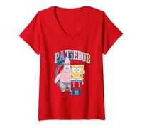 Donna Spongebob Squarepants Patrick And Spongebob Duo Friends Maglietta con Collo a V