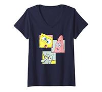 Donna Spongebob Squarepants Patrick Squidward I Migliori Amici retrò Maglietta con Collo a V