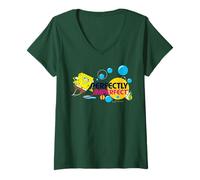 Donna Spongebob Squarepants Perfect Genius Fun LOL Cartoon Classic Maglietta con Collo a V