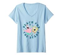 Donna Spongebob Squarepants Reach for The Stars Maglietta con Collo a V