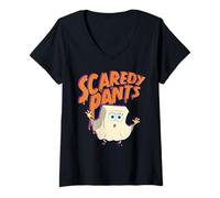 Donna Spongebob Squarepants Scaredy Pants Ghost Spongebob Maglietta con Collo a V