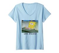 Donna Spongebob Squarepants Side Hustle Maglietta con Collo a V