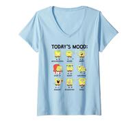 Donna Spongebob Squarepants Today's Mood Funny Emotion Chart Maglietta con Collo a V