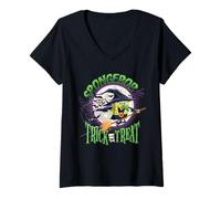 Donna Spongebob Squarepants Ufficiale Halloween Maglietta con Collo a V