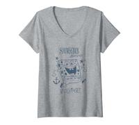 Donna Spongebob Squarepants Vintage Ocean Blue Under The Sea Maglietta con Collo a V