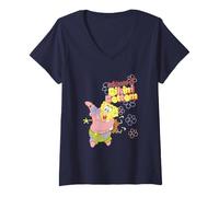 Donna Spongebob Squarepants Welcome to Bikini Bottom Patrick Hug Maglietta con Collo a V