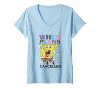Donna Spongebob Squarepants When Plans Get Cancelled Funny Maglietta con Collo a V